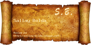 Sallay Bolda névjegykártya